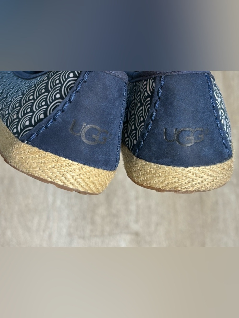 UGG NAVY BLUE ESPADRILLE FLATS SIZE 8 - Picture 8 of 8